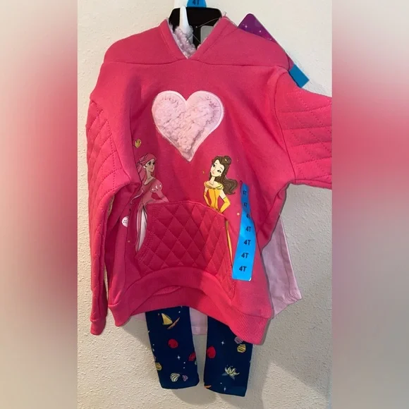 Disney Princess Girls 3 Piece Set Size 4T New - Picture 6 of 10